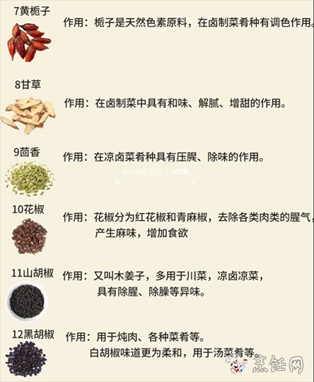 常见香料的用途